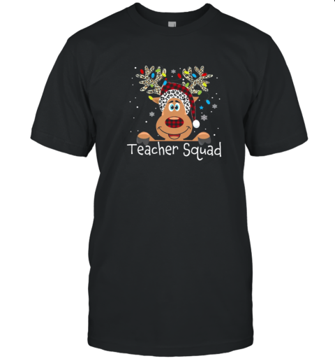 Personalized Merry Reindeer Teacher Squad Teacher T-Shirt