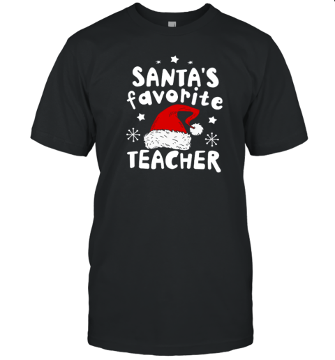 Santa's Favorite Teacher Christmas Teacher T-Shirt