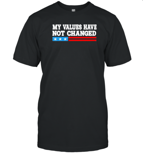 My Values ​​Never Change Printed Washed Distressed T-Shirt