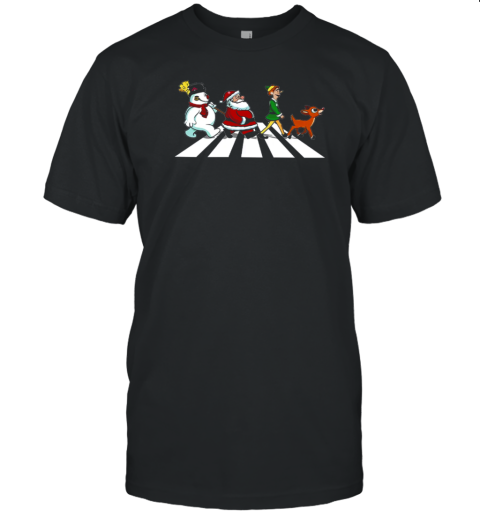 Santa Claus And His Friends Crossing The Road Teacher T-Shirt