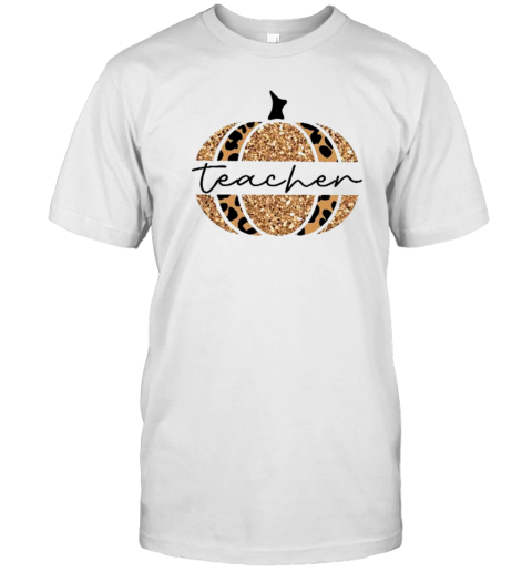 Shining Golden Pumpkin Teacher T-Shirt