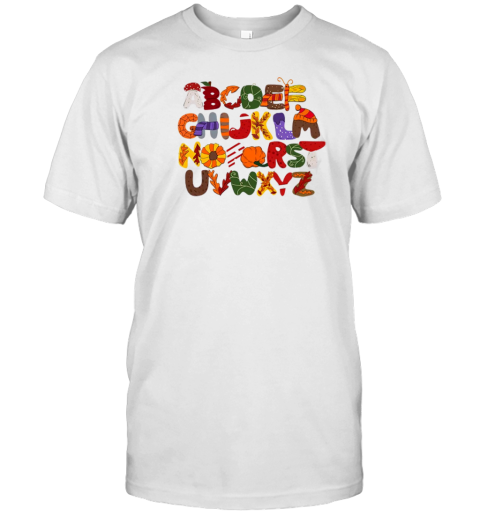 Autumn Style Alphabet Teacher T-Shirt