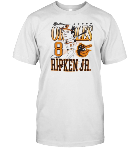 Baltimore Orioles Cal Ripken Jr. #8 Slugger Swing Caricature T-Shirt