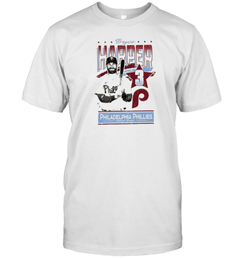 Bryce Harper #3 Distressed Philadelphia Phillies National League T-Shirt