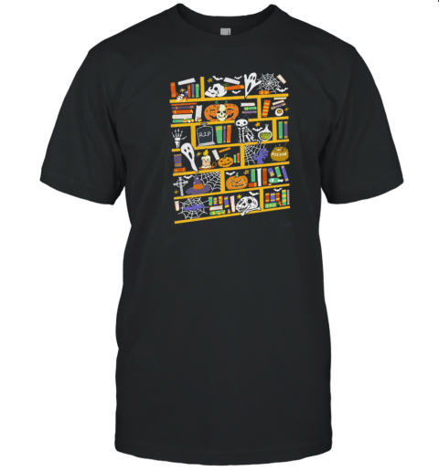 Halloween Bookshelf Teacher T-Shirt