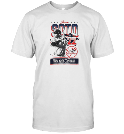 Juan Soto #22 Distressed New York Yankees American League T-Shirt