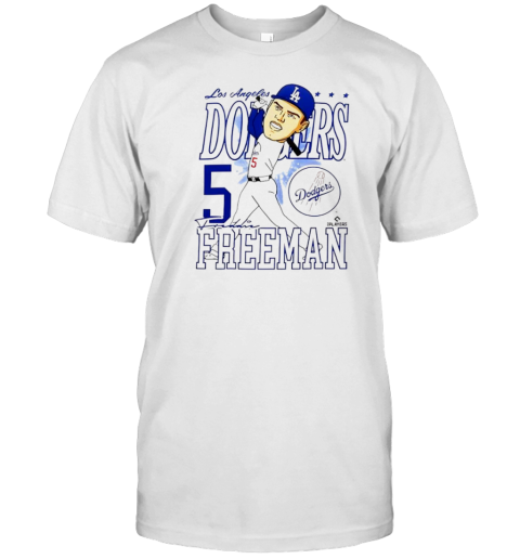 Los Angeles Dodgers Freddie Freeman Slugger Swing Caricature T- Classic Men's T-shirt