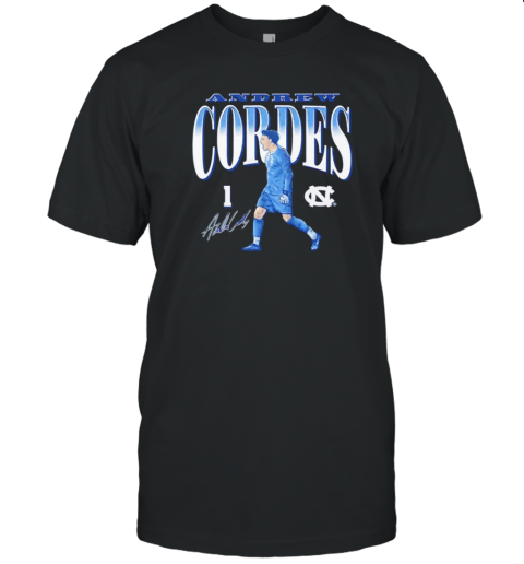 North Carolina Soccer Andrew Cordes #1 signature cartoon T-Shirt