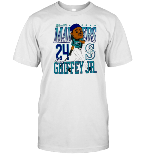 Seattle Mariners Ken Griffey Jr #24 Slugger Swing Caricature T-Shirt