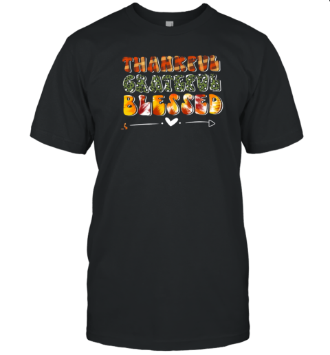 Thankful Grateful And Blessed Plaid Elements T-Shirt