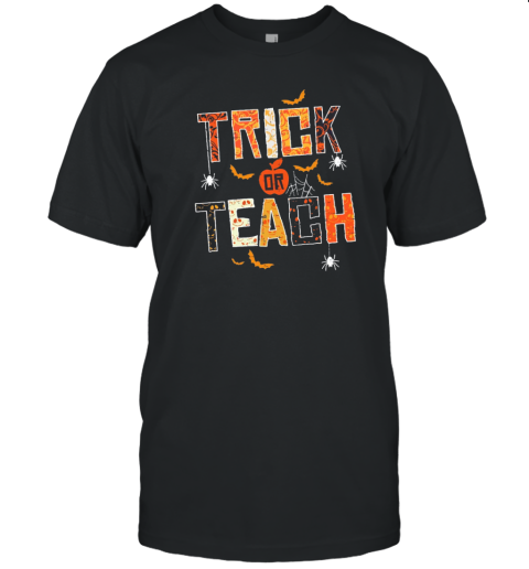 Trick Or Teach Funny Bats And Spiders T-Shirt