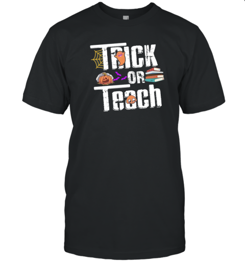 Trick Or Teach Funny Pumpkin Ghost T-Shirt