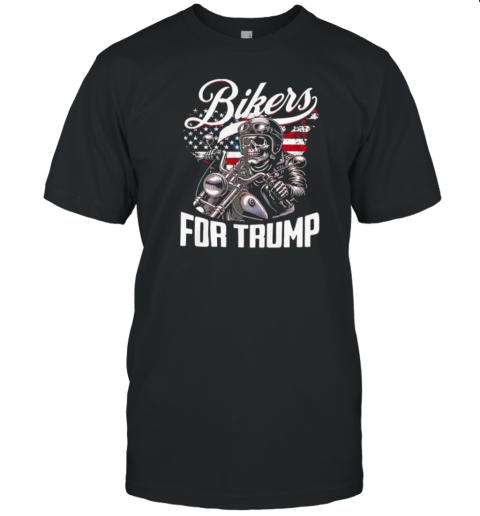 Bikers For Trump America Flag T-Shirt