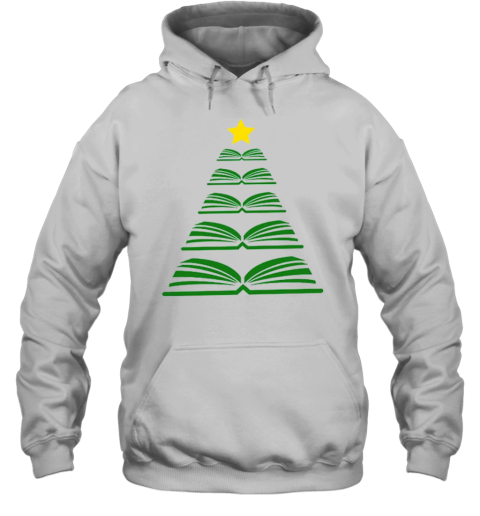 Book Christmas Tree Teacher T- Unisex Hoodie