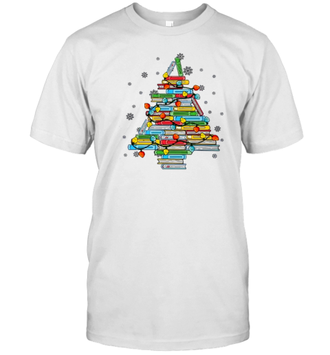 Christmas Books Tree Teacher T-Shirt