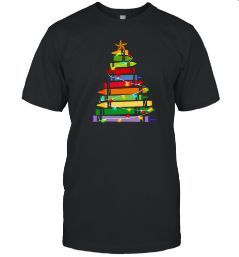 Crayons Tree Colored Lights Teacher Female V Neck T-Shirt