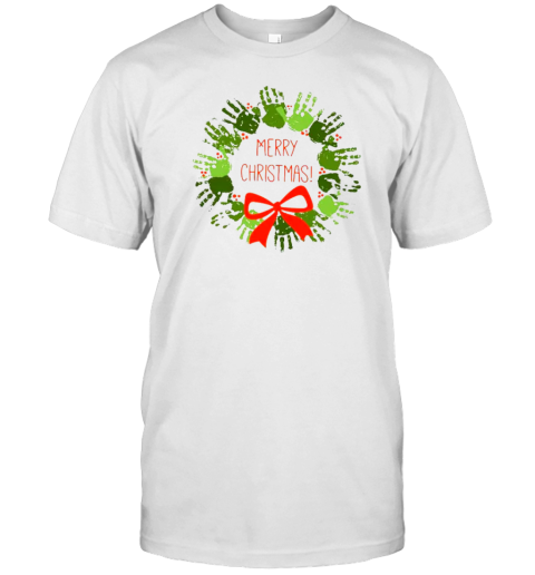 Cute Hands Merry Christmas Teacher T-Shirt