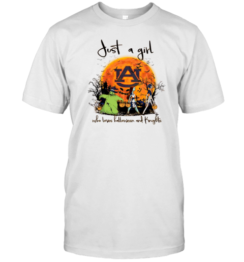 Just A Girl Who Love Halloween And Auburn Tigers Football T-Shirt