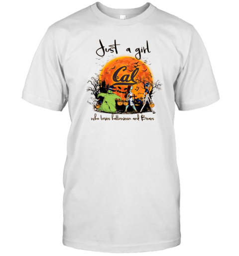 Just A Girl Who Love Halloween And California Golden Bears Football T-Shirt