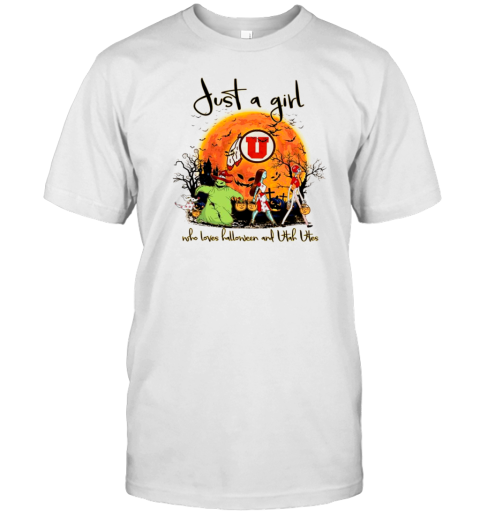 Just A Girl Who Love Halloween And Utah Utes Football T-Shirt