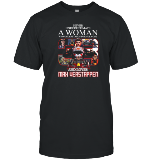 Never Underestimate A Woman Who Understands Formula One And Loves Max Verstappen T-Shirt