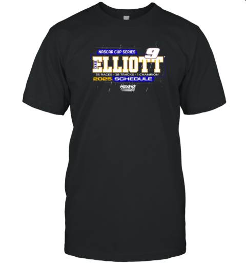 Original Chase Elliott Hendrick Motorsports Team Collection 2025 NASCAR Cup Series Schedule T- Classic Men's T-shirt