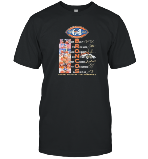 Original Denver Broncos 64 Years Of 1960 2024 Thank You For The Memories Signatures T- Classic Men's T-shirt