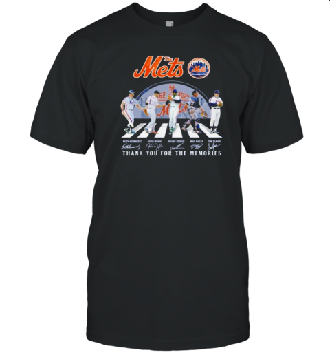 Original The Mets Walking Abbey Road 1962 2024 Thank You For The Memories Signatures T-Shirt