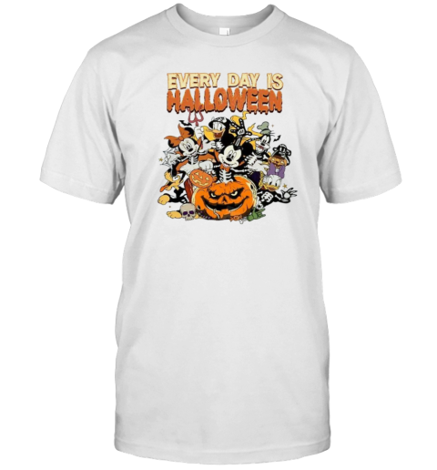 Retro Mickey And Friends Skeleton Halloween , Disney Every Day Is Halloween T-Shirt