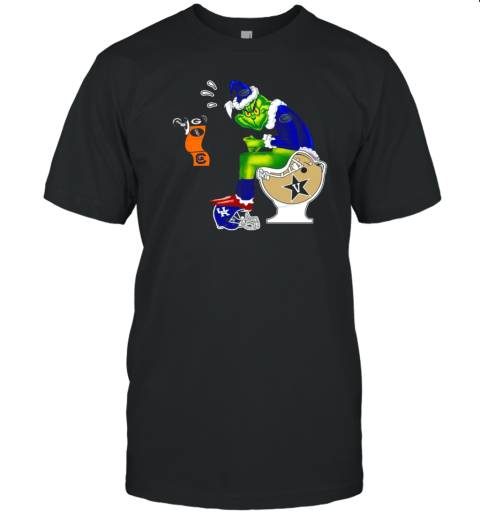 Santa Grinch Florida Gators On Toilet Craftique Vanderbilt Other Team Christmas T-Shirt