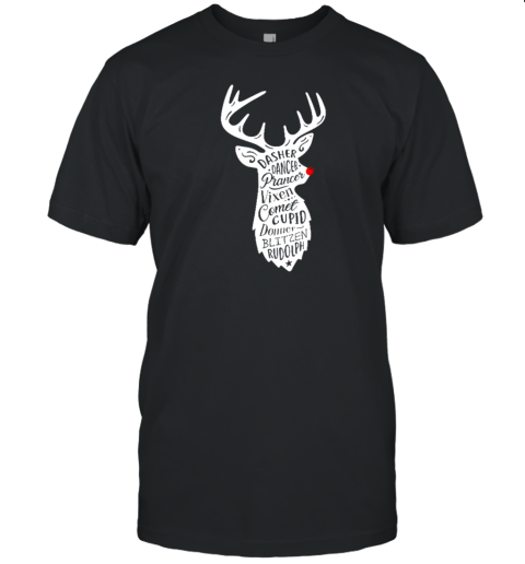 Santa's Red Nose Reindeers Teacher T-Shirt