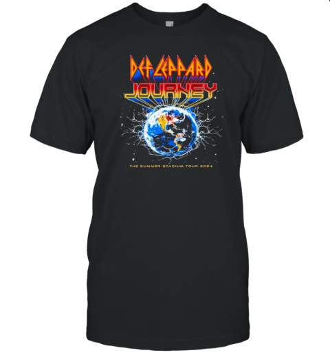 Def Leppard And Journey Music The Summer Stadium Tour 2024 Merch Event T- Classic Men's T-shirt