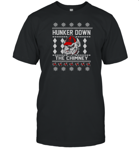 Georgia Bulldogs Hunker Down The Chimney Ugly Christmas T- Classic Men's T-shirt