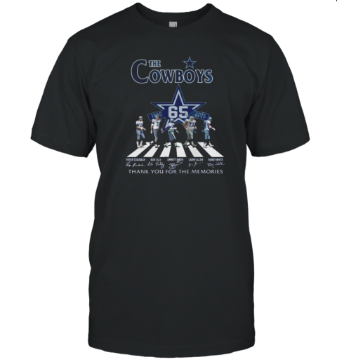 Original The Cowboys Walking Abbey Road 65 Years Of 1960 2025 Thank You For The Memories Signatures T-Shirt