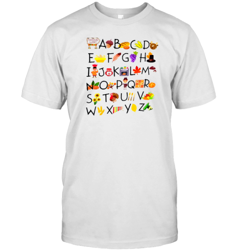 Thanksgiving Alphabet Teacher T- Classic Men's T-shirt