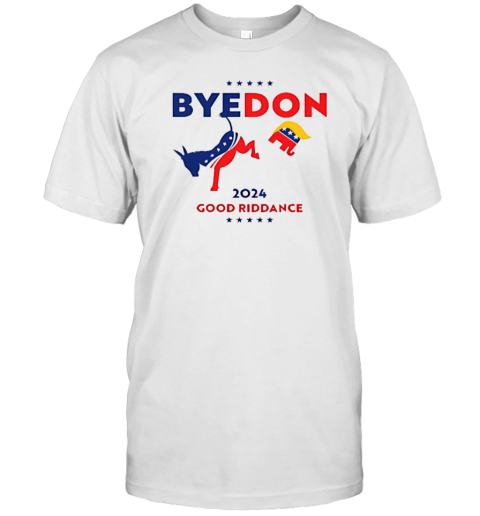 Byedon 2024 Good Riddance Donkey Elephant Political T-Shirt