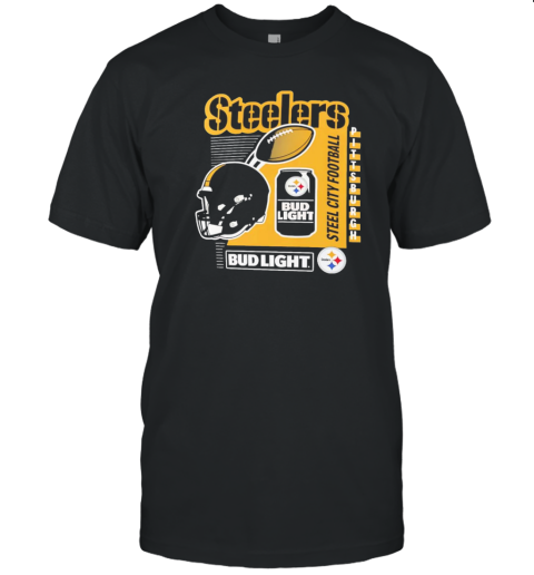 Pittsburgh Steelers Bud Light Steel City Football T-Shirt