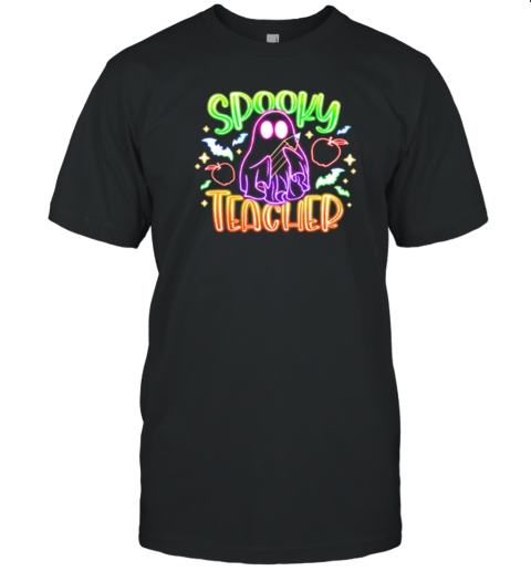 Spooky Teacher Halloween Neon Teacher T-Shirt