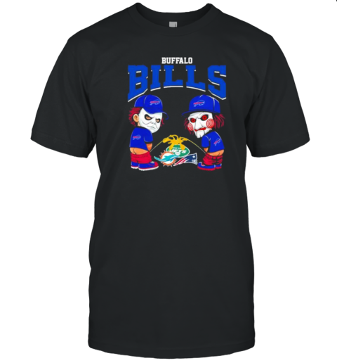 Michael Myers And Billy He Puppet X Buffalo Bills Pee On NFL Eams Halloween T-Shirt