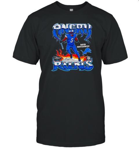 Angry Runs 2024 Detroit Lions David Montgomery T-Shirt