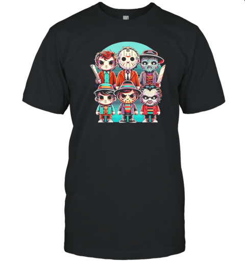 Horror movie chibi characters Halloween T-Shirt