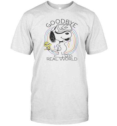 Snoopy and Woodstock Peanuts wearing VR goggles goodbye real world T- Classic Men's T-shirt