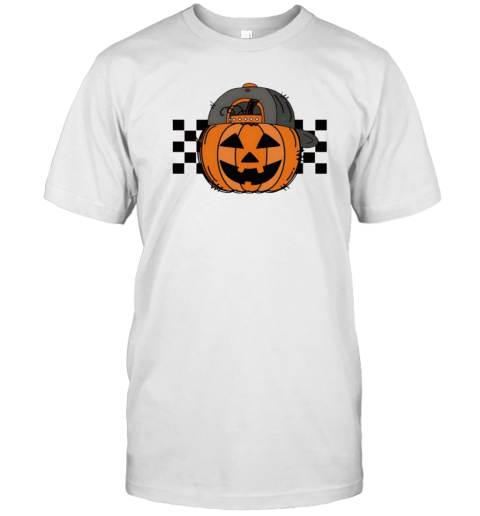 Checkered pumpkin cap Halloween T-Shirt