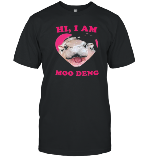 Hi I am Moo Deng Pink Heart T-Shirt