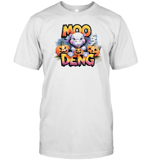 Moo Deng Watercolor Halloween Cartoon T-Shirt