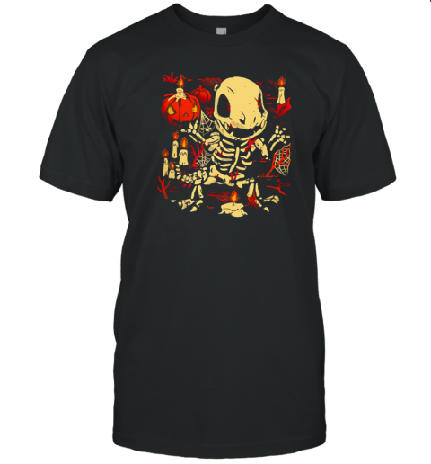 Spooky Fire Fossils Skeleton Halloween T-Shirt