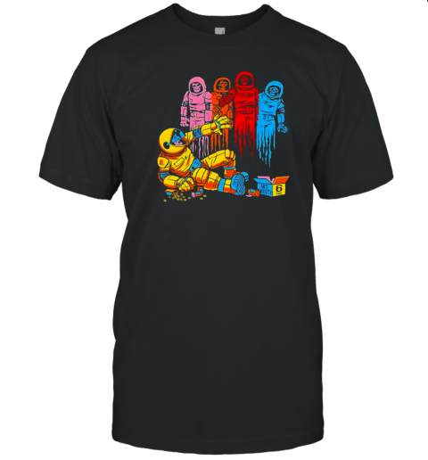 Abed wearing Anti Anxiety Pacman Spaceman T-Shirt