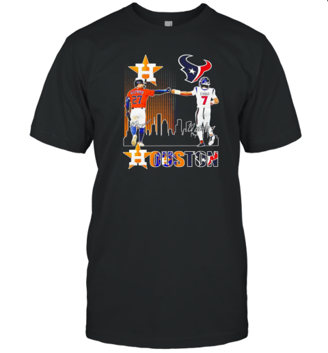 Jose Altuve and C. J. Stroud Houston city skyline T-Shirt