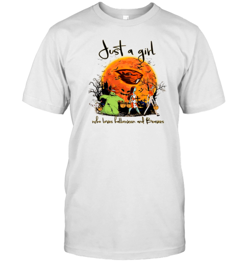 Just A Girl Who Love Halloween And Oregon State Beavers Football T-Shirt