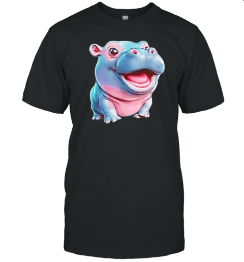 Moo Deng bouncy pig in Thai picture the cute baby hippo Khao Kheow Open zoo T- Classic Men's T-shirt